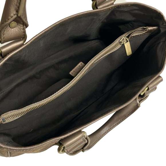 Celine Boogie Bag Macadam Pattern Leather Handbag Brown - Picture 6 of 6